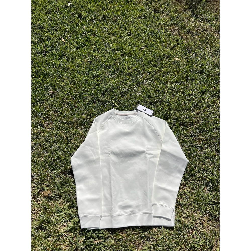 FIOboc CrewNeck Sweatshirt Mens Medium White Pullover New with Tags - Picture 1 of 4